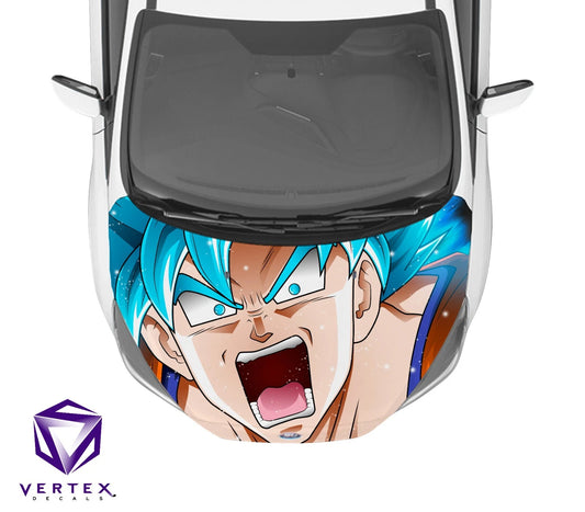 Goku SS Blue Anime Hood Wrap 65" X 50"