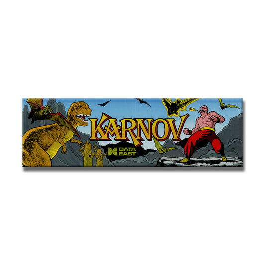 Karnov Arcade Backlit Marquee Insert 26" x 8"