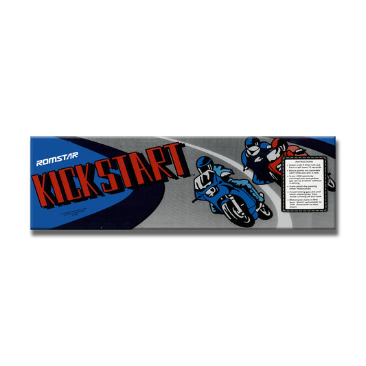 Kick Start Arcade Backlit Marquee Insert 26" x 8"