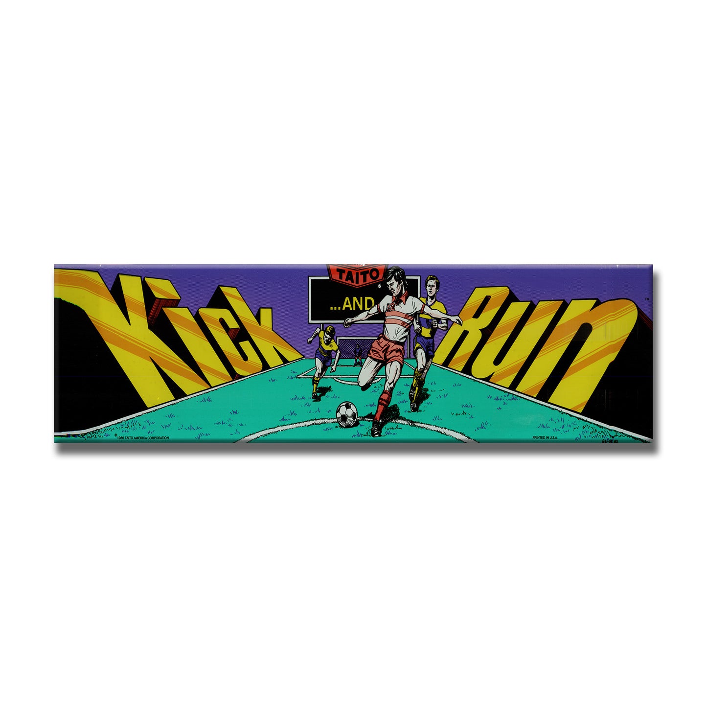 Kick and Run Arcade Backlit Marquee Insert 26" x 8"