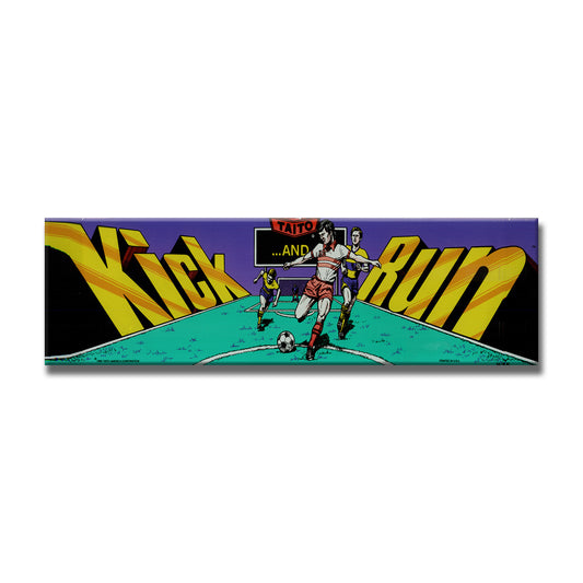 Kick and Run Arcade Backlit Marquee Insert 26" x 8"