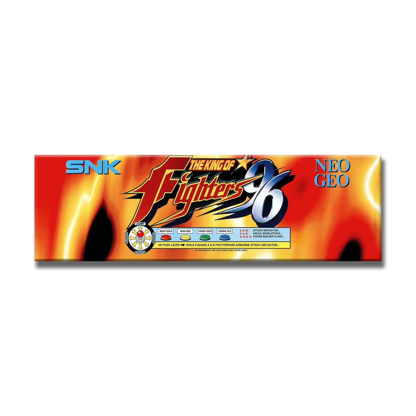 King of Fighters 96 Arcade Backlit Marquee Insert 26" x 8"