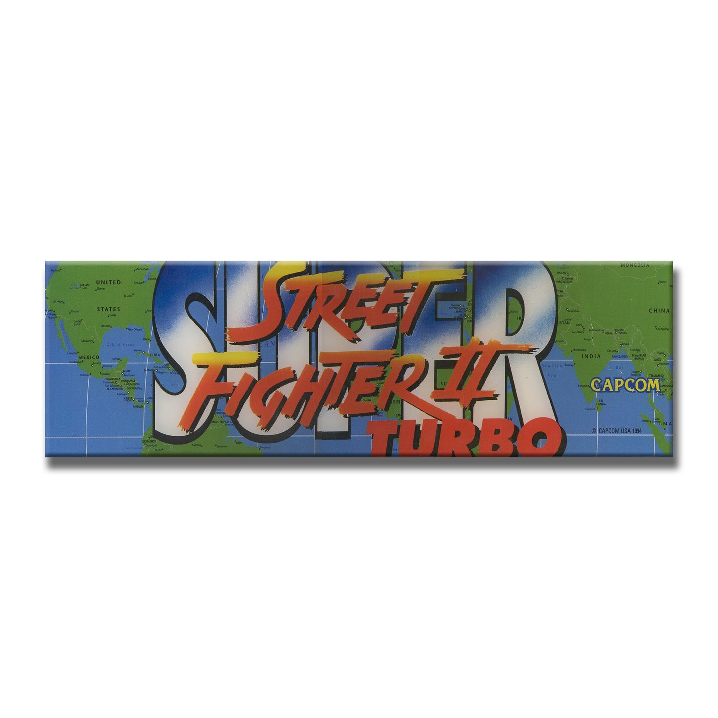 Super Street Fighter II Turbo Arcade Backlit Marquee Insert 26" x 8"
