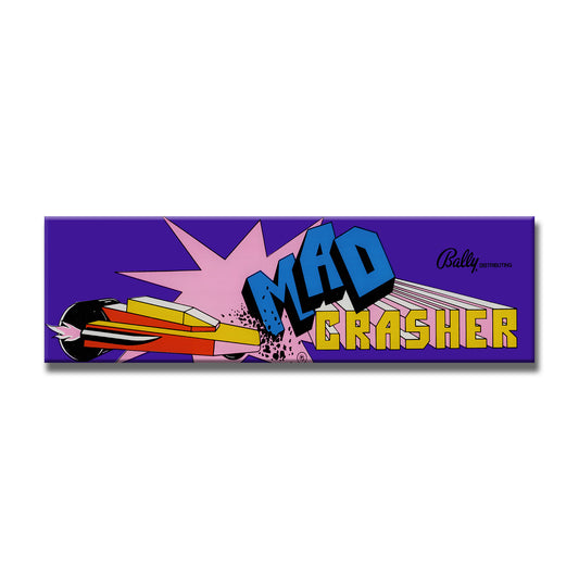 Mad Crasher Arcade Backlit Marquee Insert 26" x 8"