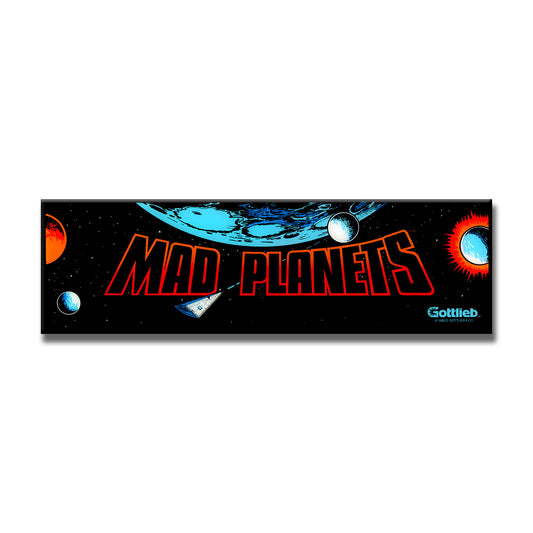 Mad Planets Arcade Backlit Marquee Insert 26" x 8"