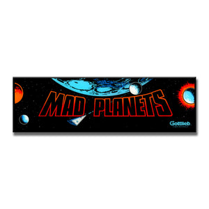 Mad Planets Arcade Backlit Marquee Insert 26" x 8"