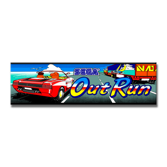 Out Run Arcade Backlit Marquee Insert 26" x 8"