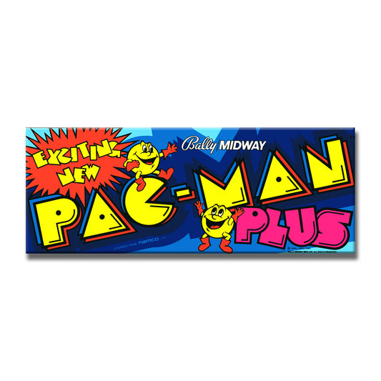 Pac Man Plus Arcade Backlit Marquee Insert 26" x 8"