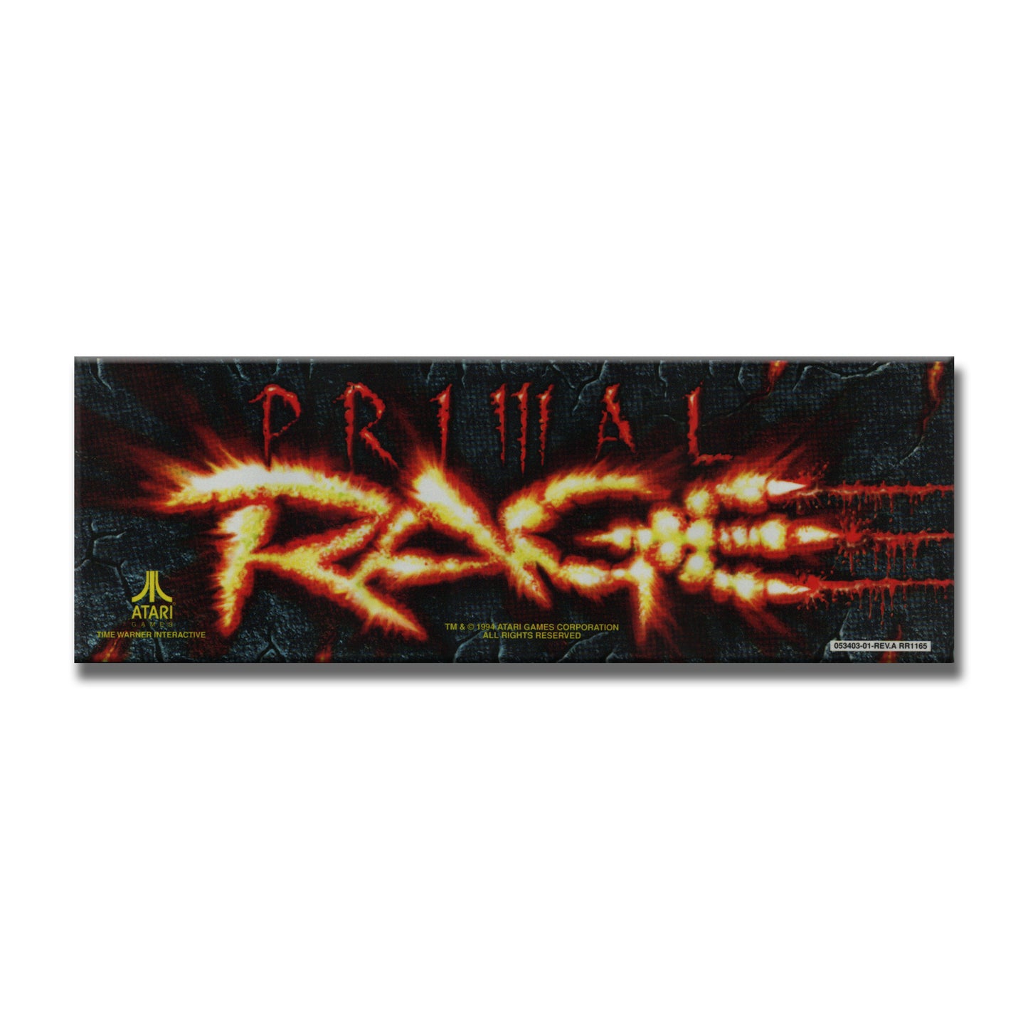 Primal Rage Arcade Backlit Marquee Insert 26" x 8"