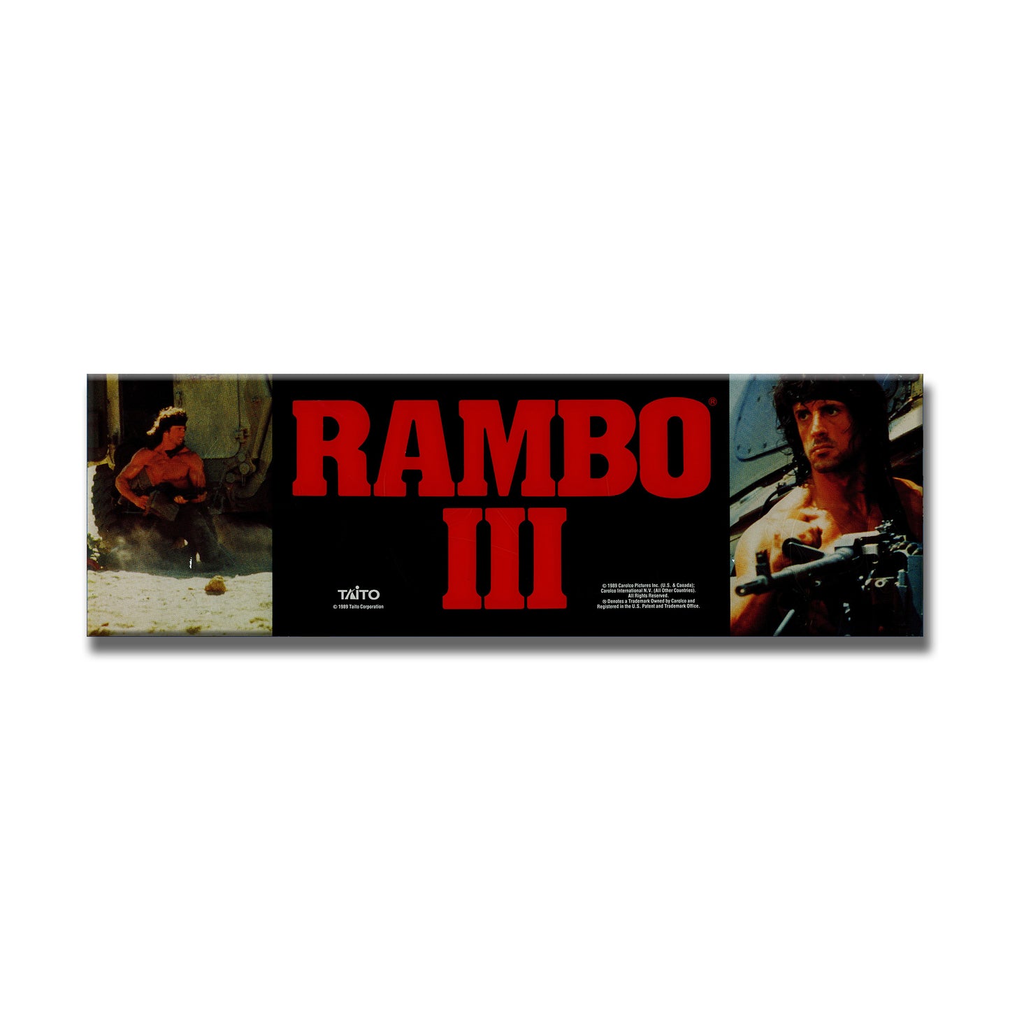 Rambo III Arcade Backlit Marquee Insert 26" x 8"