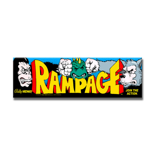 Rampage Arcade Backlit Marquee Insert 26" x 8"