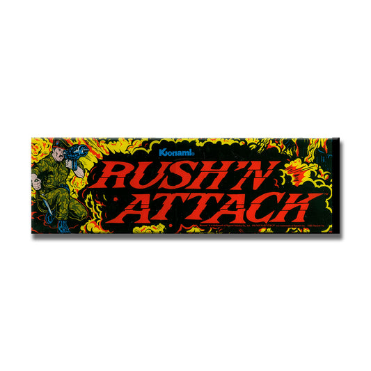 Rush N Attack Marquee Arcade Backlit Marquee Insert 26" x 8"