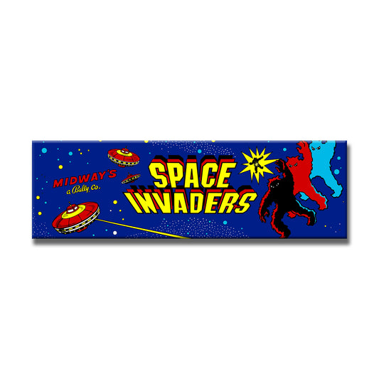 Space Invaders Marquee Arcade Backlit Marquee Insert 26" x 8"