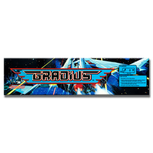 Gradius Arcade Backlit Marquee Insert 26" x 8"