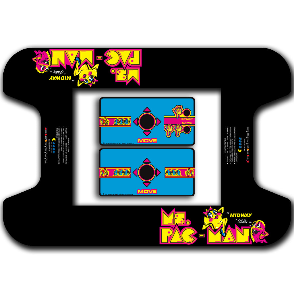 MS. PAC-MAN Cocktail Glass Underlay with CPO