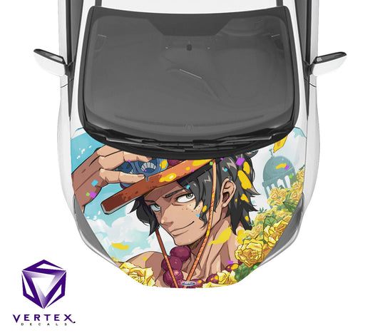 Portgas D. Ace One Piece Anime Hood Wrap 65" X 50"