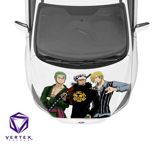 Zoro Law & Sanji One Piece Anime Hood Wrap 65" X 50"
