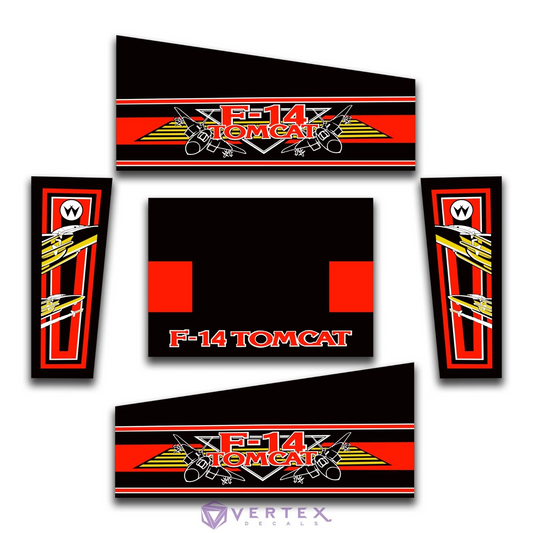 F-14 Tomcat Pinball Side Art & Head Full Reproduction Decal Kit