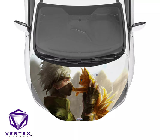 kakashi and kurama Anime Hood Wrap 65" X 50"