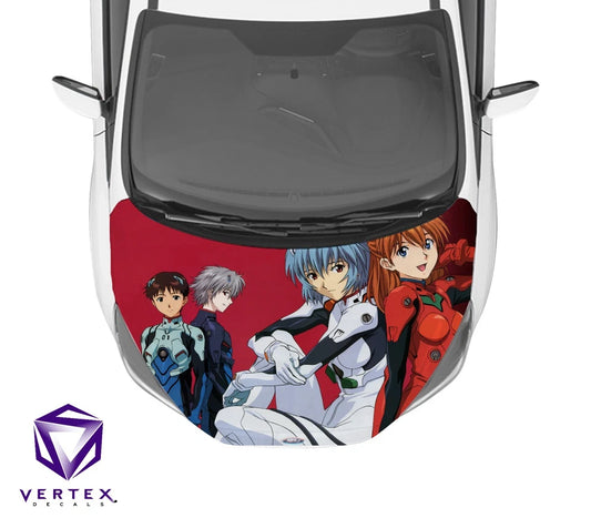 Evangelion Pilot Group Neon Genesis Evangelion Anime Hood Wrap 65" X 50"
