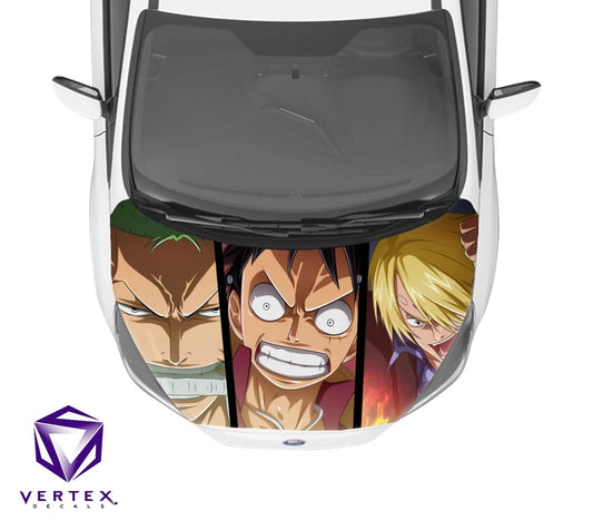 Zoro Luffy Sanji One Piece Anime Hood Wrap 65" X 50"
