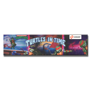 TMNT Turtles in Time Arcade Backlit Marquee Insert 26" x 8"