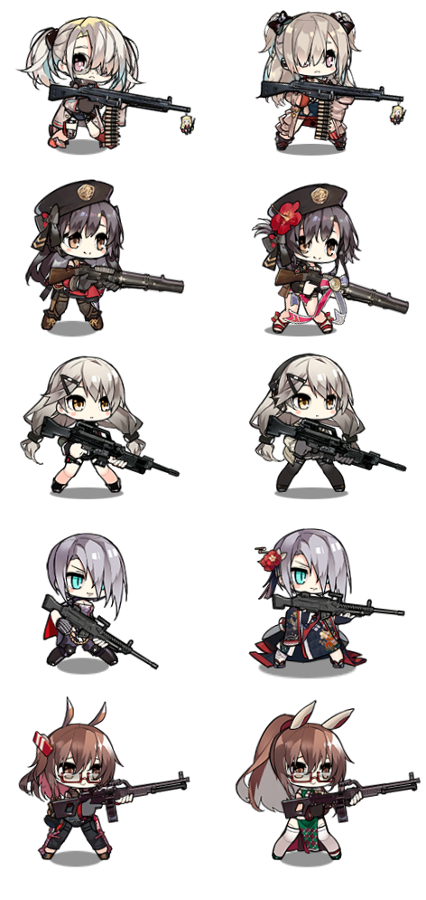 Girls Frontline MG 5-Star Sticker Sheet ver. 2