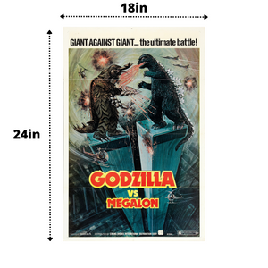 Godzilla Vs Megalon 18in by 24in Movie Poster