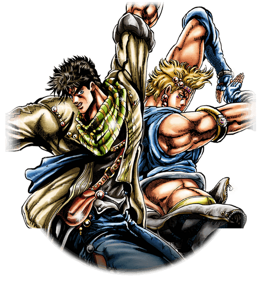 Joseph Joestar and Caesar A. Zeppeli (Positive and Negative Hamon)